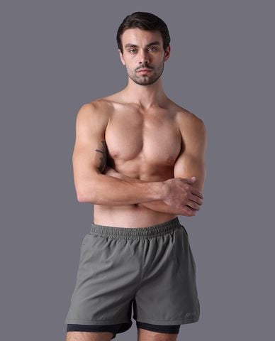  JOCKEY - Quần short thể thao nam ống rộng Poly in logo 