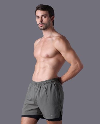  JOCKEY - Quần short thể thao nam ống rộng Poly in logo 