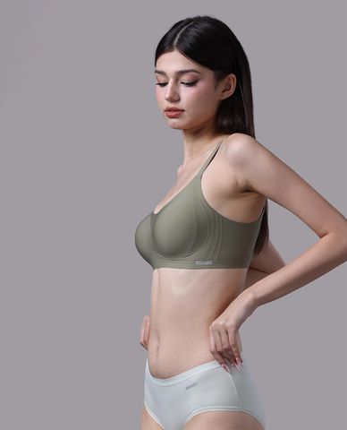 MISAKI - Áo ngực seamless trơn không gọng mút vừa 
