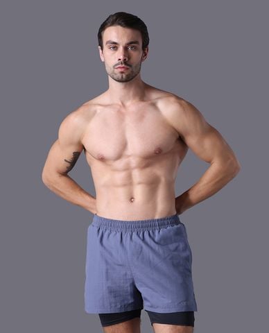  JOCKEY - Quần short thể thao nam ống rộng Poly in logo 