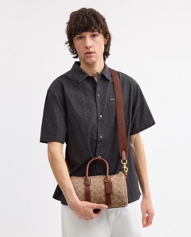  COACH - Túi đeo chéo nam Compass 25 In Signature Canvas 