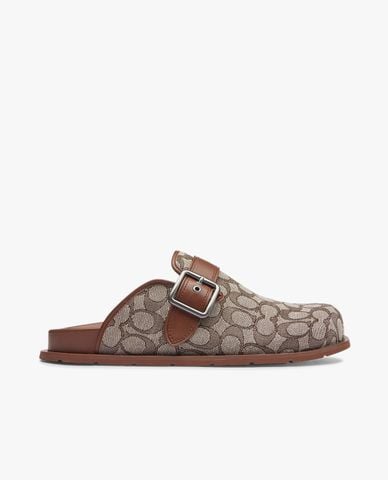  COACH - Giày mules nam mũi tròn Buckle In Signature Jacquard 