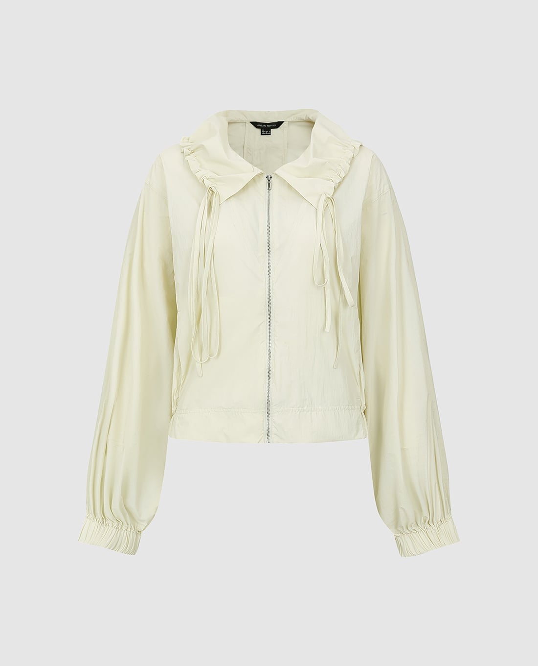 URBAN REVIVO - Áo khoác bomber nữ cổ bèo dây rút