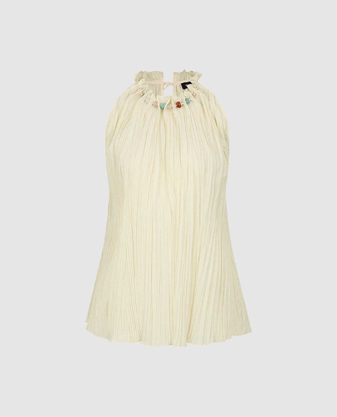 URBAN REVIVO - Áo sát nách nữ cổ yếm viền bèo nhún