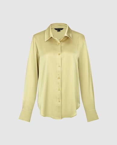  URBAN REVIVO - Áo sơ mi nữ cổ bẻ tay dài dáng suông 