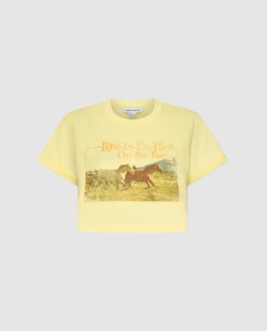  URBAN REVIVO - Áo croptop nữ tay ngắn in họa tiết 