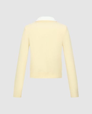  URBAN REVIVO - Áo khoác cardigan nữ cổ bẻ thêu họa tiết 