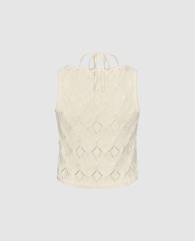  URBAN REVIVO - Áo sát nách nữ dệt kim thêu họa tiết 