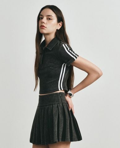  DEZUS - Áo polo nữ tay ngắn phom ôm phối viền Evangel 