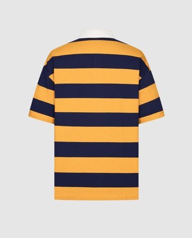  URBAN REVIVO - Áo polo nam cổ bẻ tay ngắn kẻ sọc 