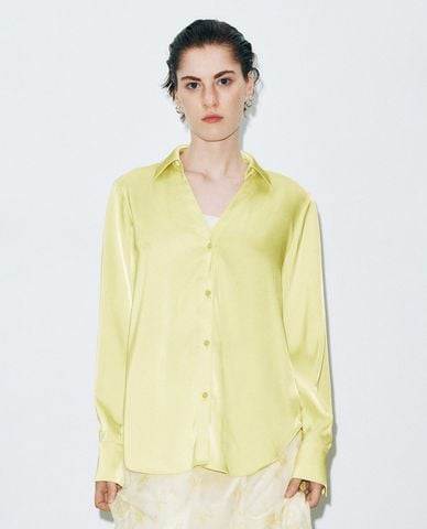  URBAN REVIVO - Áo sơ mi nữ cổ bẻ tay dài thanh lịch 