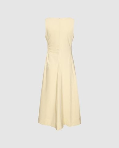  URBAN REVIVO - Đầm sát nách midi xếp nếp thanh lịch 