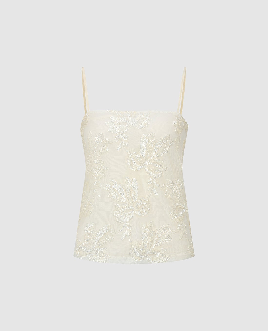 URBAN REVIVO - Áo hai dây nữ đính sequin họa tiết hoa