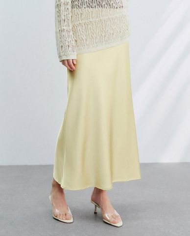  URBAN REVIVO - Chân váy phom suông midi thanh lịch 