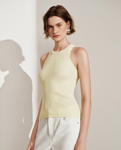  URBAN REVIVO - Áo ba lỗ nữ dệt kim phom ôm 