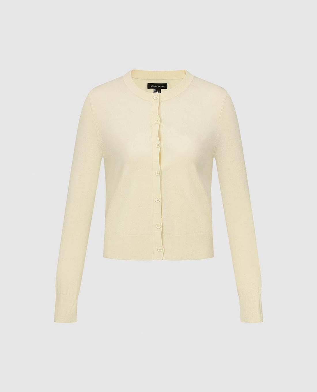 URBAN REVIVO - Áo khoác cardigan nữ cổ tròn phom ôm