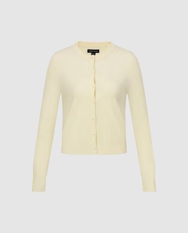  URBAN REVIVO - Áo khoác cardigan nữ cổ tròn phom ôm 