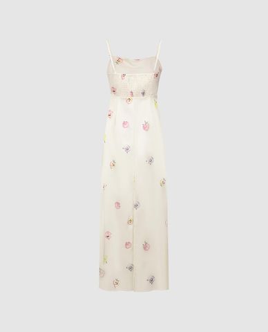  URBAN REVIVO - Đầm hai dây midi họa tiết hoa 