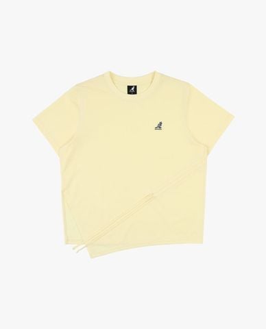  KANGOL - Áo thun nữ cổ tròn tay ngắn dây rút 