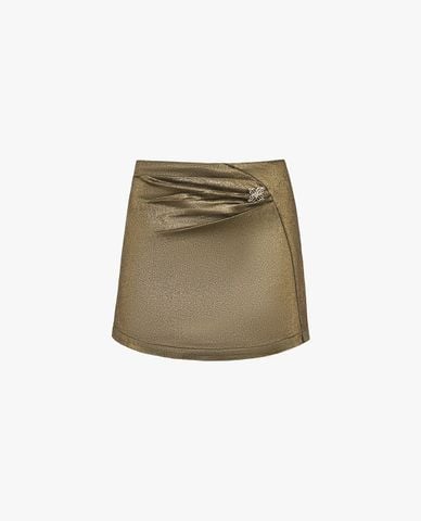  DEZUS - Chân váy chữ A mini ánh nhũ Shimmer 