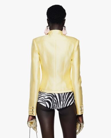  FANCì CLUB - Áo khoác croptop nữ cổ cao tay dài khóa zip Solar 