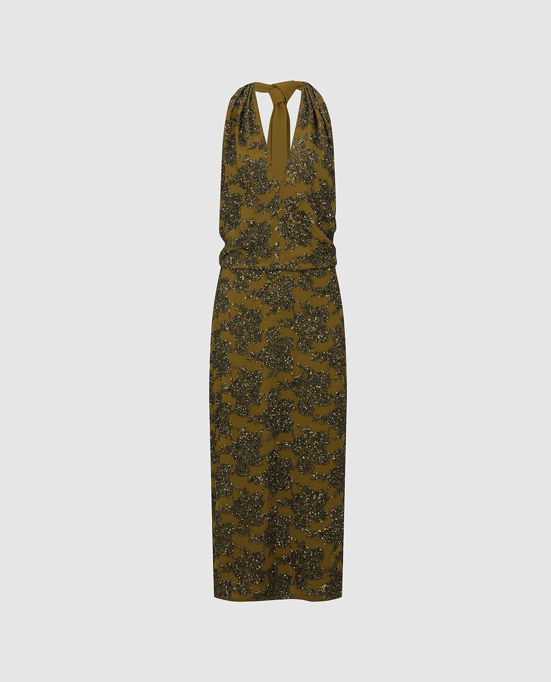 URBAN REVIVO - Đầm maxi cổ yếm đính sequin