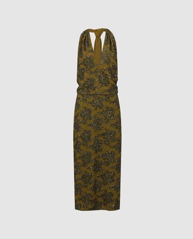  URBAN REVIVO - Đầm maxi cổ yếm đính sequin 