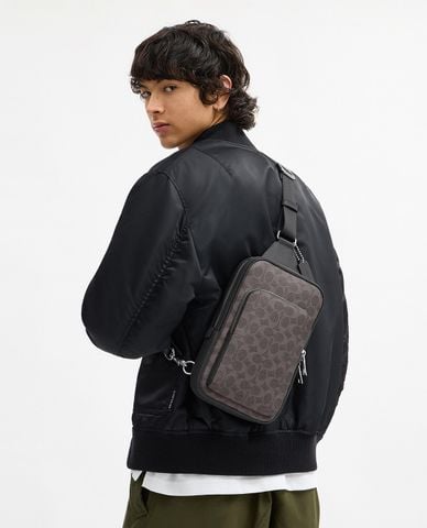  COACH - Túi đeo chéo nam Felix In Signature Canvas 