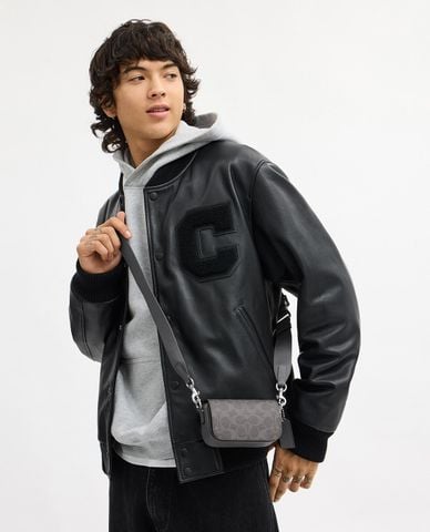  COACH - Túi đeo chéo nam phom chữ nhật Flap 