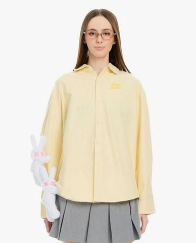  BAD RABBIT CLUB - Áo sơ mi unisex tay dài kẻ sọc Fruity Rabbit 