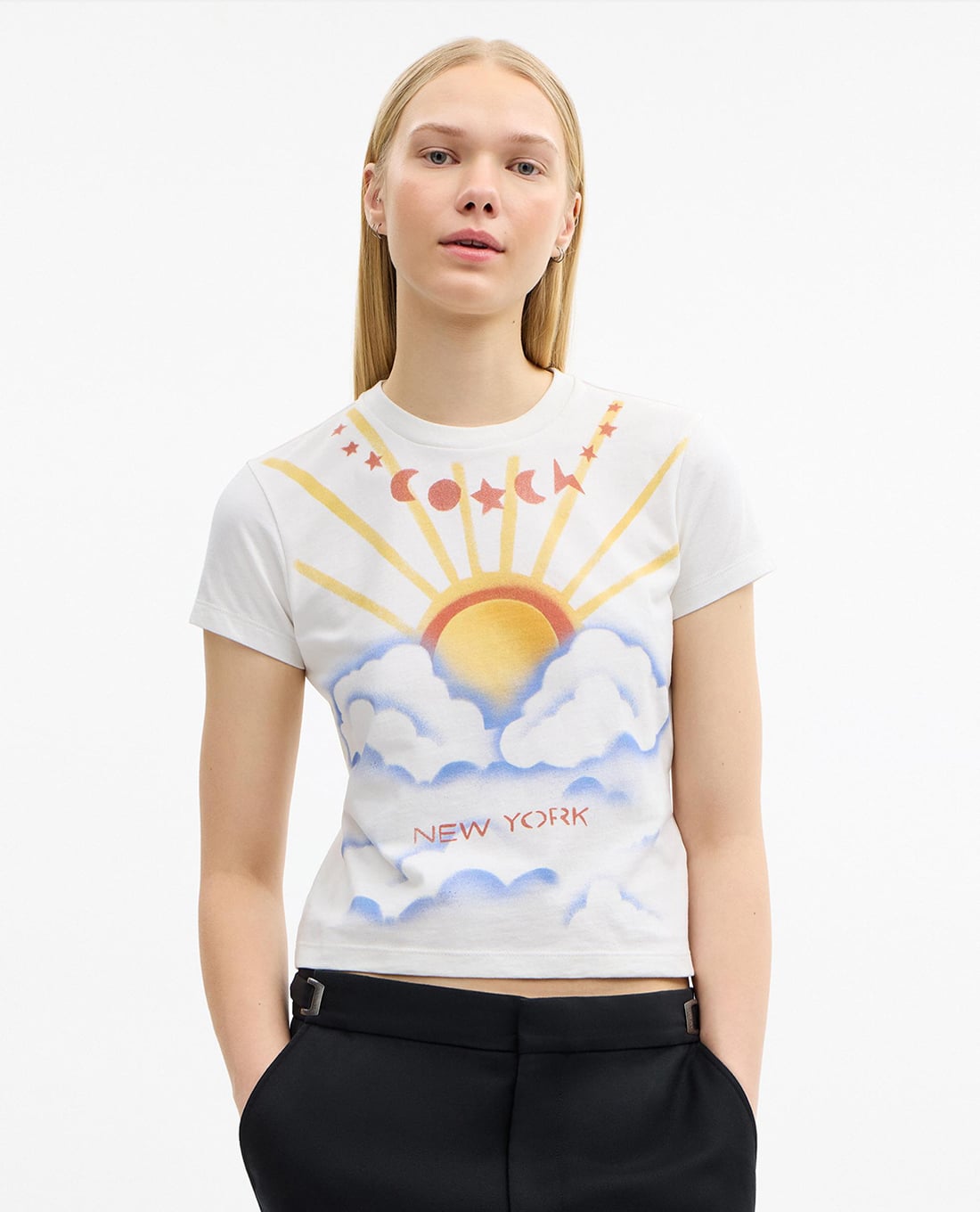 COACH - Áo thun nữ cổ tròn tay ngắn Airbrush 90's