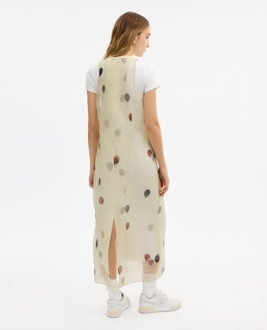  COACH - Đầm midi cổ tròn tay ngắn Printed Organza 