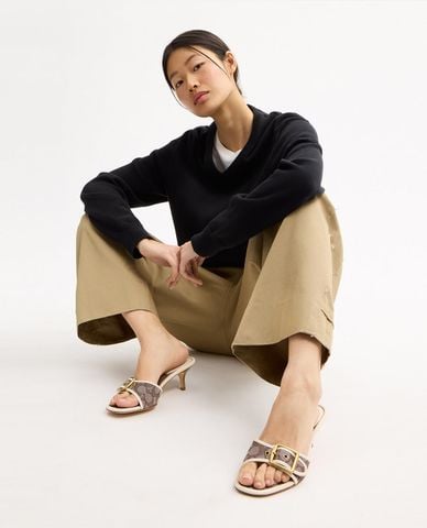  COACH - Giày mules cao gót nữ Margot In Signature Jacquard 