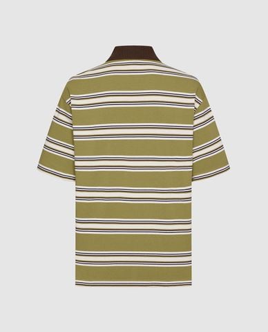  URBAN REVIVO - Áo polo nam cổ bẻ tay ngắn kẻ sọc 