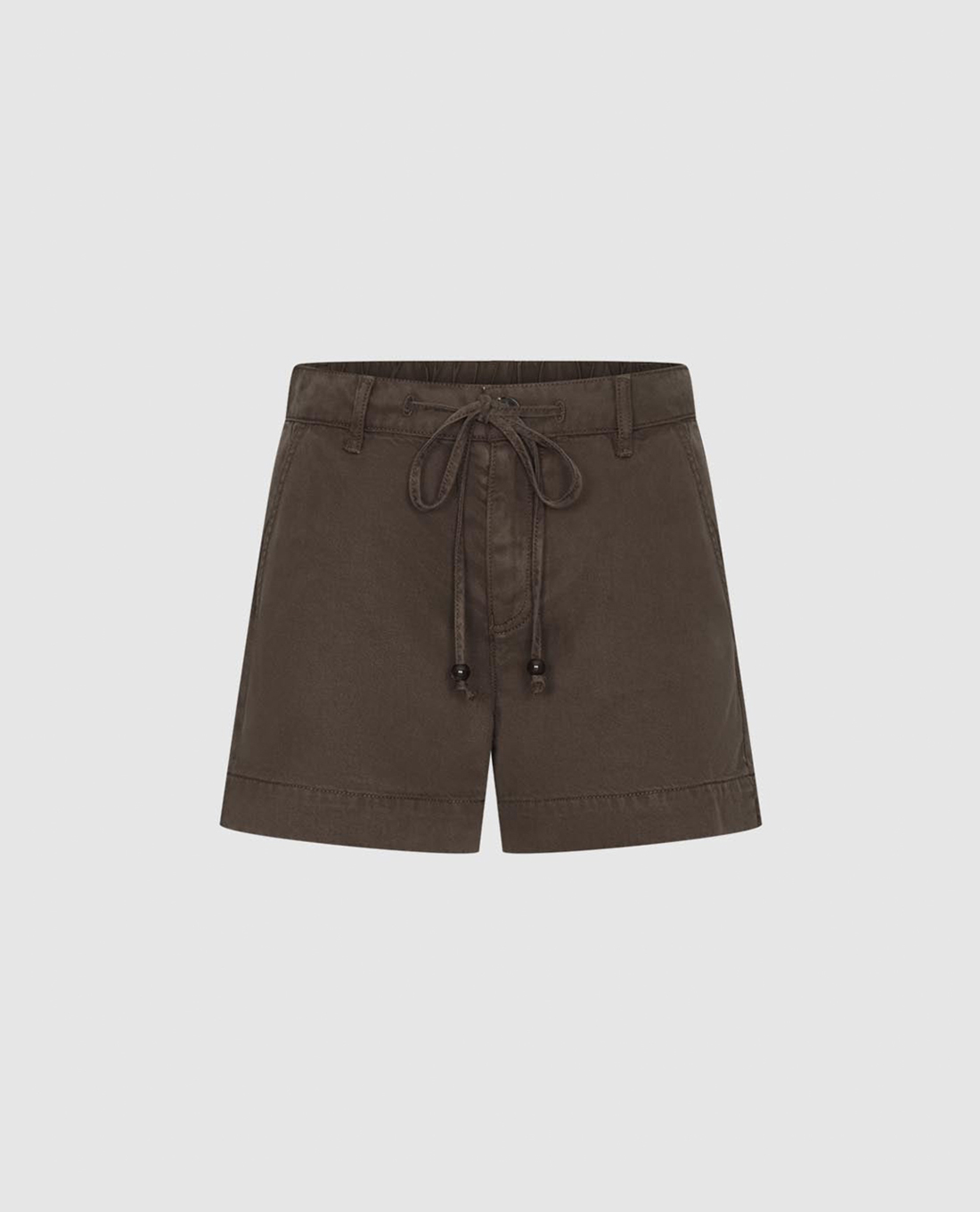 URBAN REVIVO - Quần short jeans nữ ống rộng phối dây rút