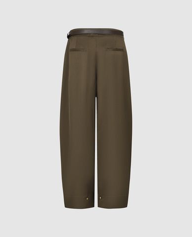  URBAN REVIVO - Quần nữ ống rộng phối thắt lưng thanh lịch 