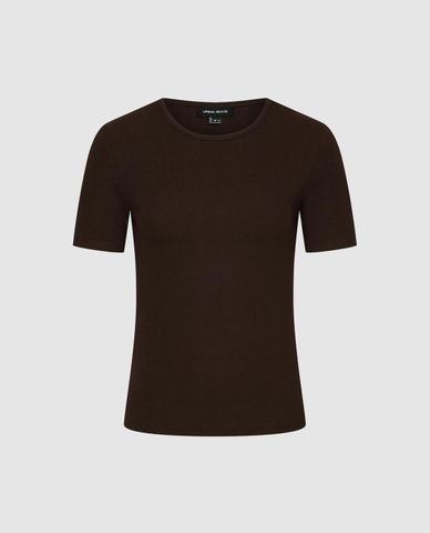  URBAN REVIVO - Áo thun nữ cổ tròn tay ngắn phom ôm 