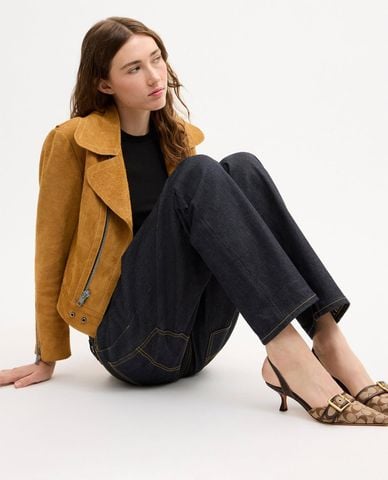  COACH - Giày sandals cao gót nữ bít mũi Margot 