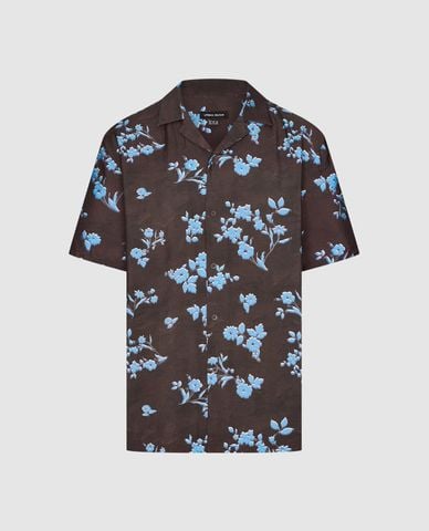  URBAN REVIVO - Áo sơ mi nam tay ngắn họa tiết hoa 