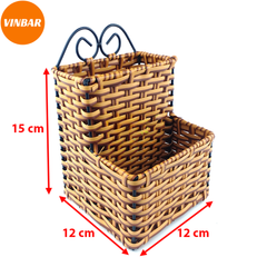 ỐNG ĐỰNG MUỖNG ĐŨA VUÔNG NHỰA GIẢ MÂY