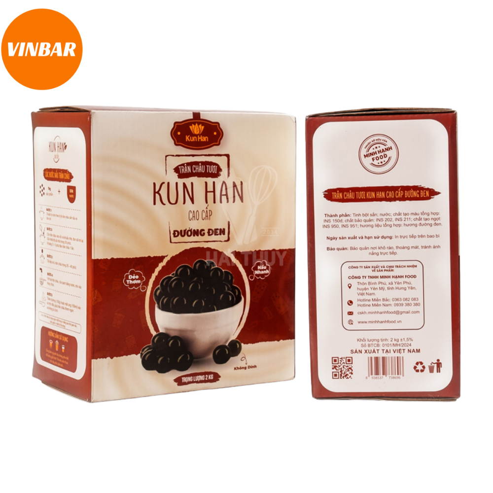 TRÂN CHÂU TƯƠI ĐƯỜNG ĐEN KUNHAN BỊCH 2KG