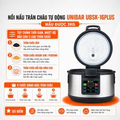 NỒI NẤU TRÂN CHÂU TỰ ĐỘNG UNIBAR UBSK-16PLUS (NẤU ĐƯỢC 3KG)