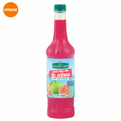 SIRO ỔI HỒNG ĐẬM ĐẶC GOLDEN FARM 700ML (12 CHAI/THÙNG)