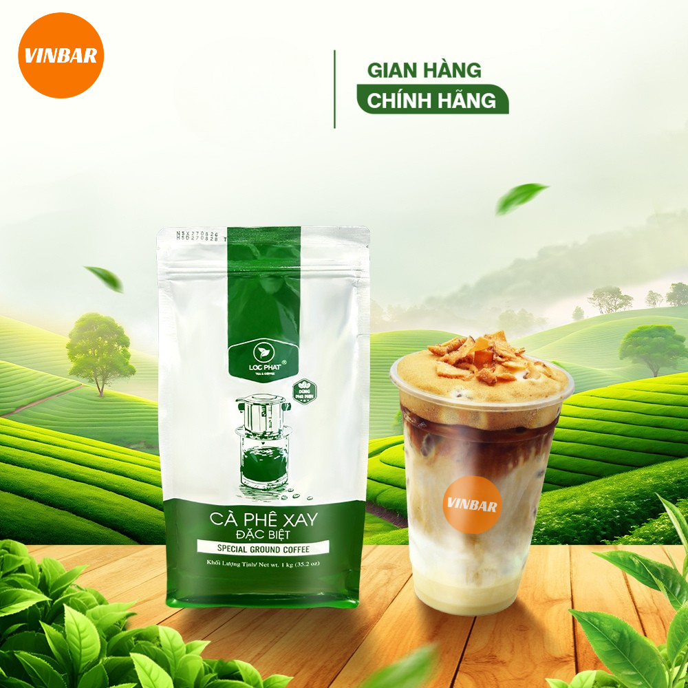 CÀ PHÊ XAY ĐẶC BIỆT LỘC PHÁT - PHA PHIN 1KG (15 BỊCH/THÙNG) (MUA 15 BỊCH GIẢM 2K/BỊCH)