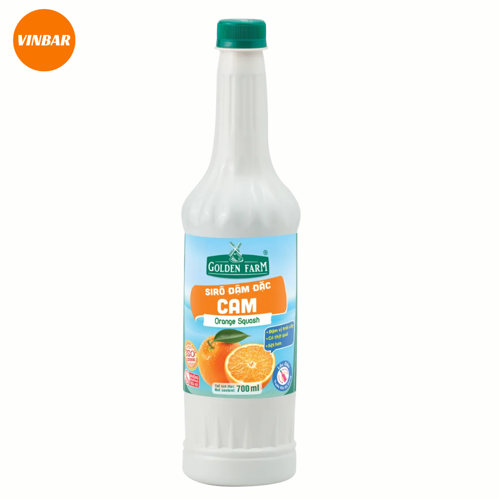 SIRO CAM ĐẬM ĐẶC GOLDEN FARM 700ML (12 CHAI/THÙNG)