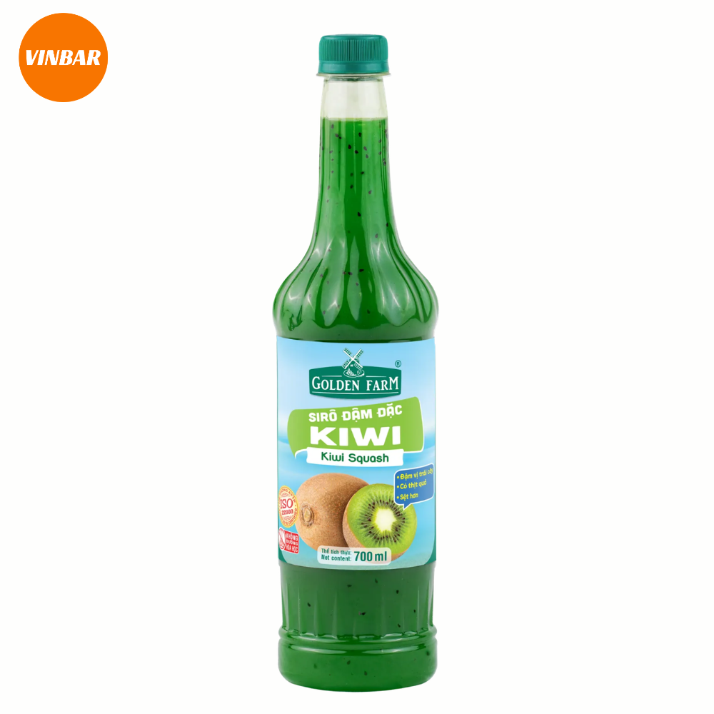 SIRO KIWI ĐẬM ĐẶC GOLDEN FARM 700ML (12 CHAI/THÙNG)