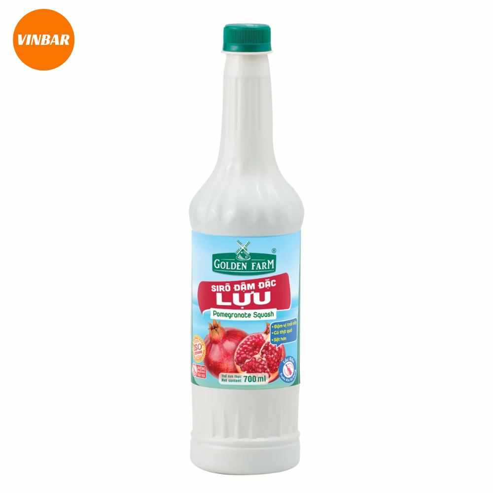 SIRO LỰU ĐẬM ĐẶC GOLDEN FARM 700ML (12 CHAI/THÙNG)