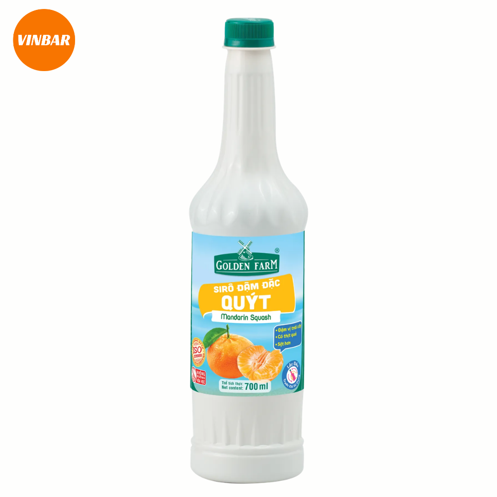 SIRO QUÝT ĐẬM ĐẶC GOLDEN FARM 700ML (12 CHAI/THÙNG)