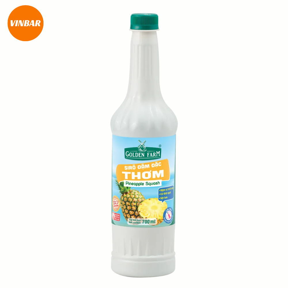 SIRO THƠM/DỨA ĐẬM ĐẶC GOLDEN FARM 700ML (12 CHAI/THÙNG)