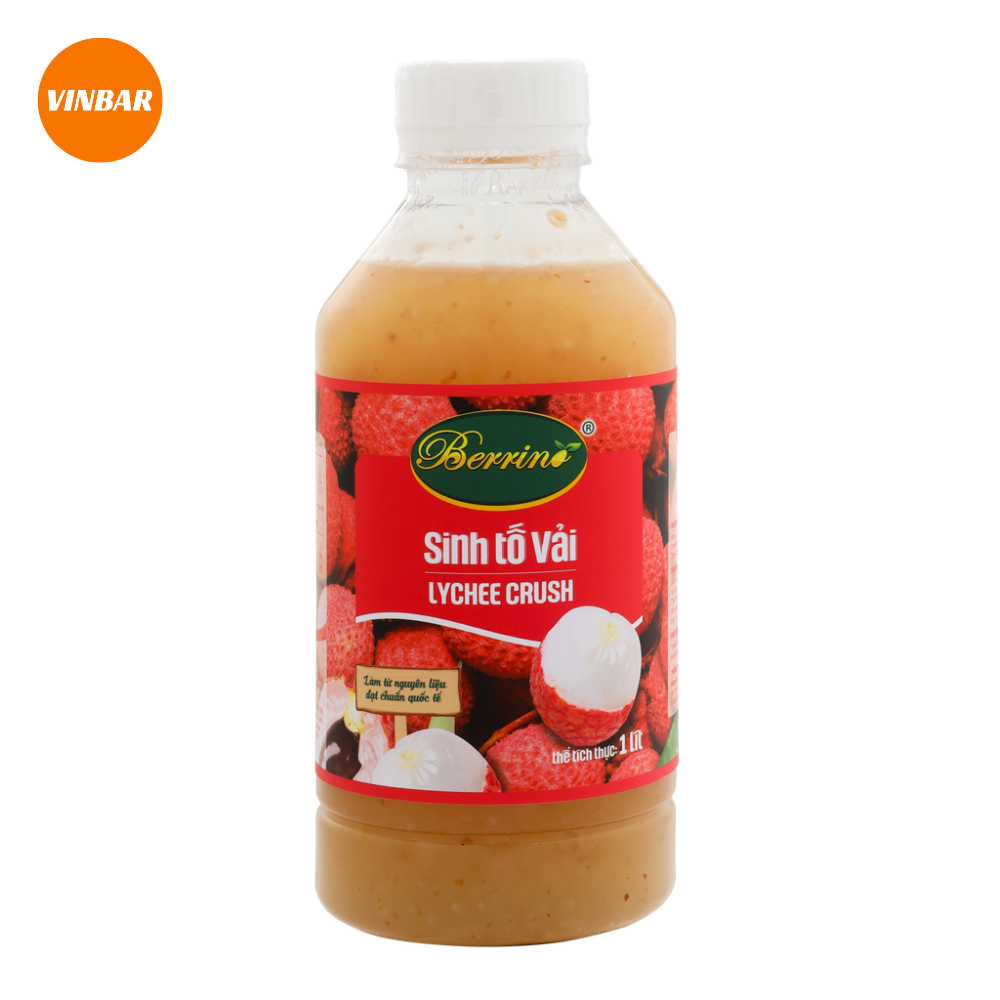 SINH TỐ BERRINO VẢI/ LYCHEE 1 LÍT (MUA 12 CHAI GIẢM 2K/CHAI)